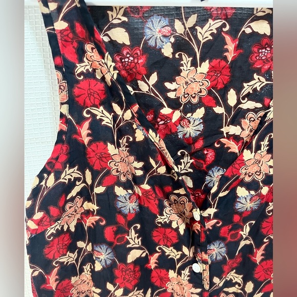 GAP Women’s Floral Sheer Button Up Tank Sz XS - Picture 3 of 10